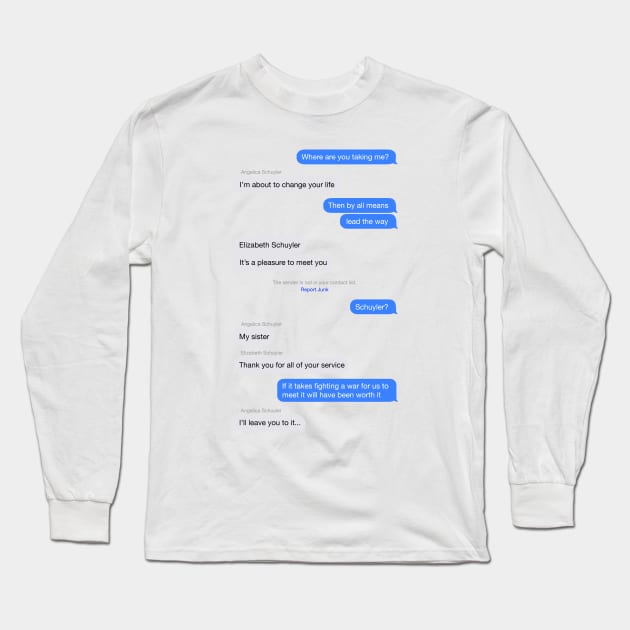 Elizabeth Schuyler, It's a Pleasure to Meet You Long Sleeve T-Shirt by Smidge_Crab